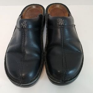 Naot black leather mules